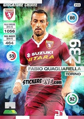 Sticker Fabio Quagliarella - Calciatori 2015-2016. Adrenalyn XL n. 350 - Panini
