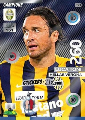 Figurina Luca Toni - Calciatori 2015-2016. Adrenalyn XL - Panini