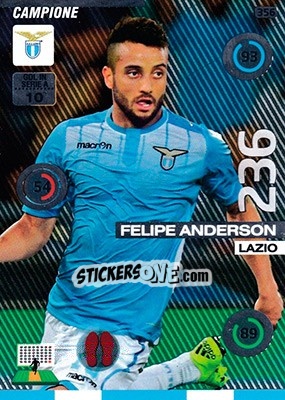 Figurina Felipe Anderson - Calciatori 2015-2016. Adrenalyn XL - Panini