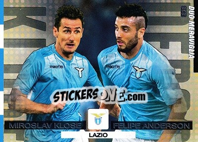 Sticker Felipe Anderson / Miroslav Klose - Calciatori 2015-2016. Adrenalyn XL n. 363 - Panini