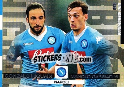 Sticker Gonzalo Higuaín / Manolo Gabbiadini - Calciatori 2015-2016. Adrenalyn XL n. 365 - Panini