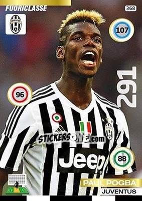 Sticker Paul Pogba - Calciatori 2015-2016. Adrenalyn XL n. 368 - Panini