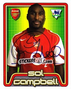 Sticker Sol Campbell - Premier League Inglese 2004-2005 n. 11 - Merlin