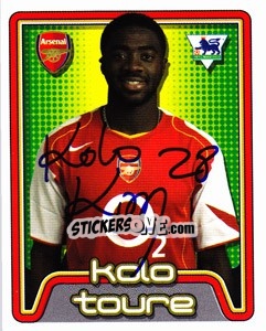 Sticker Kolo Toure - Premier League Inglese 2004-2005 n. 15 - Merlin
