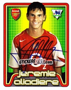 Cromo Jeremie Aliadiere - Premier League Inglese 2004-2005 - Merlin