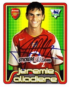 Sticker Jeremie Aliadiere - Premier League Inglese 2004-2005 n. 22 - Merlin