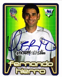 Figurina Fernando Hierro - Premier League Inglese 2004-2005 - Merlin