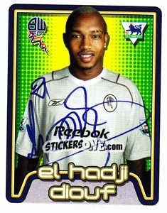 Sticker El Hadji Diouf - Premier League Inglese 2004-2005 n. 138 - Merlin
