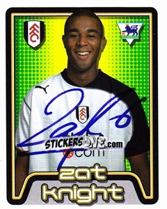 Cromo Zat Knight - Premier League Inglese 2004-2005 - Merlin