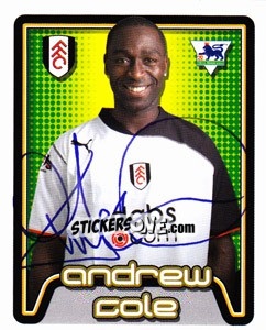 Cromo Andrew Cole - Premier League Inglese 2004-2005 - Merlin