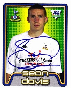 Cromo Sean Davis - Premier League Inglese 2004-2005 - Merlin