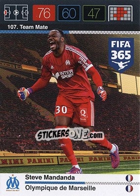 Sticker Steve Mandanda - FIFA 365: 2015-2016. Adrenalyn XL - Nordic edition n. 107 - Panini