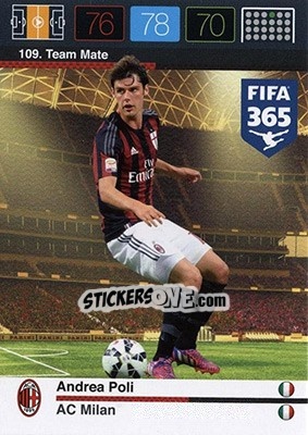 Sticker Andrea Poli - FIFA 365: 2015-2016. Adrenalyn XL - Nordic edition n. 109 - Panini