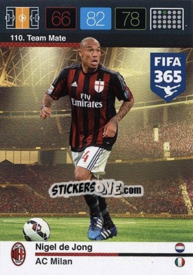 Sticker Nigel de Jong - FIFA 365: 2015-2016. Adrenalyn XL - Nordic edition n. 110 - Panini