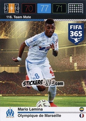 Sticker Mario Lemina - FIFA 365: 2015-2016. Adrenalyn XL - Nordic edition n. 116 - Panini