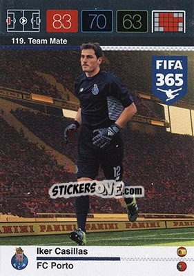 Sticker Iker Casillas - FIFA 365: 2015-2016. Adrenalyn XL - Nordic edition n. 119 - Panini