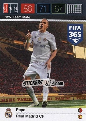Sticker Pepe - FIFA 365: 2015-2016. Adrenalyn XL - Nordic edition n. 125 - Panini
