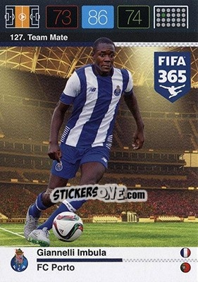 Sticker Giannelli Imbula - FIFA 365: 2015-2016. Adrenalyn XL - Nordic edition n. 127 - Panini