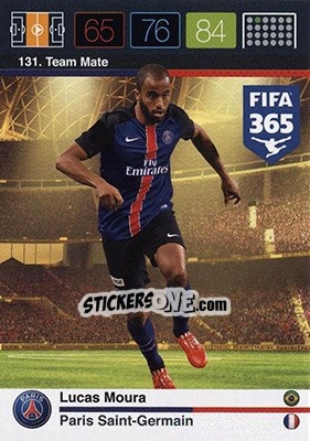 Sticker Lucas Moura - FIFA 365: 2015-2016. Adrenalyn XL - Nordic edition n. 131 - Panini