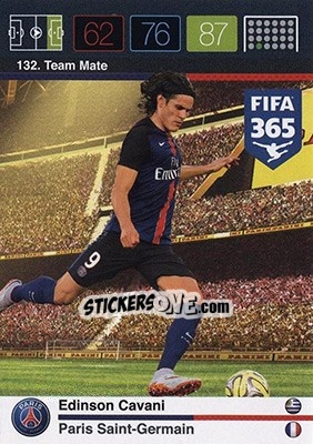 Sticker Edinson Cavani - FIFA 365: 2015-2016. Adrenalyn XL - Nordic edition n. 132 - Panini