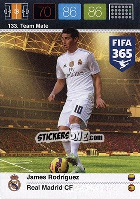 Sticker James Rodriguez - FIFA 365: 2015-2016. Adrenalyn XL - Nordic edition n. 133 - Panini