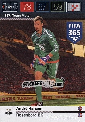 Sticker André Hansen - FIFA 365: 2015-2016. Adrenalyn XL - Nordic edition - Panini
