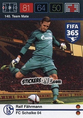 Sticker Ralf Fährmann - FIFA 365: 2015-2016. Adrenalyn XL - Nordic edition n. 140 - Panini