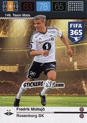 Sticker Fredrik Midtsjö - FIFA 365: 2015-2016. Adrenalyn XL - Nordic edition n. 146 - Panini
