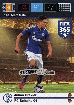 Sticker Julian Draxler - FIFA 365: 2015-2016. Adrenalyn XL - Nordic edition n. 148 - Panini