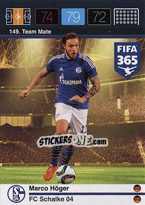 Sticker Marco Höger - FIFA 365: 2015-2016. Adrenalyn XL - Nordic edition n. 149 - Panini