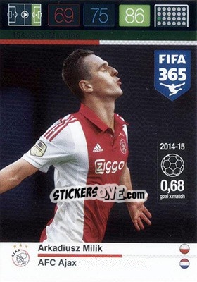 Sticker Arkadiusz Milik - FIFA 365: 2015-2016. Adrenalyn XL - Nordic edition n. 154 - Panini