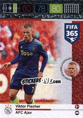 Sticker Viktor Fischer - FIFA 365: 2015-2016. Adrenalyn XL - Nordic edition n. 156 - Panini