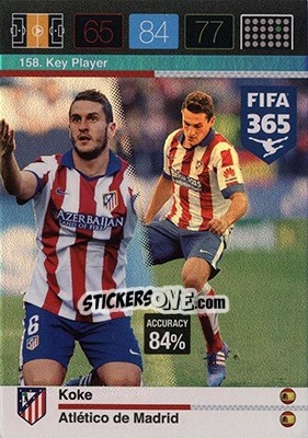 Sticker Koke - FIFA 365: 2015-2016. Adrenalyn XL - Nordic edition n. 158 - Panini