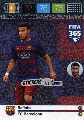 Sticker Rafinha - FIFA 365: 2015-2016. Adrenalyn XL - Nordic edition n. 162 - Panini