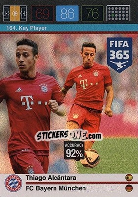 Sticker Thiago Alcántara - FIFA 365: 2015-2016. Adrenalyn XL - Nordic edition n. 164 - Panini