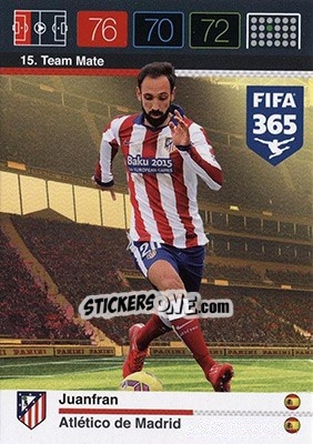 Sticker Juanfran - FIFA 365: 2015-2016. Adrenalyn XL - Nordic edition n. 15 - Panini