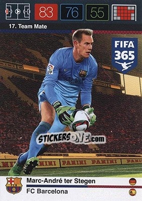 Cromo Marc-André ter Stegen - FIFA 365: 2015-2016. Adrenalyn XL - Nordic edition n. 17 - Panini