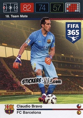 Sticker Claudio Bravo - FIFA 365: 2015-2016. Adrenalyn XL - Nordic edition n. 18 - Panini