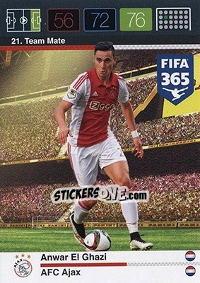 Sticker Anwar El Ghazi - FIFA 365: 2015-2016. Adrenalyn XL - Nordic edition n. 21 - Panini