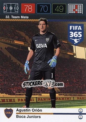 Sticker Agustín Orion - FIFA 365: 2015-2016. Adrenalyn XL - Nordic edition n. 32 - Panini