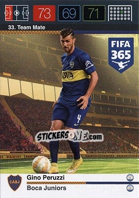 Sticker Gino Peruzzi - FIFA 365: 2015-2016. Adrenalyn XL - Nordic edition n. 33 - Panini