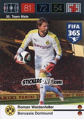 Figurina Roman Weidenfeller - FIFA 365: 2015-2016. Adrenalyn XL - Nordic edition - Panini