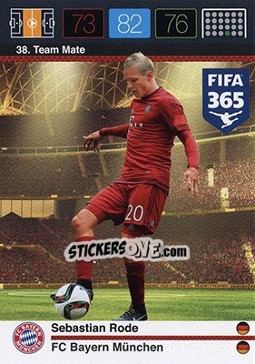 Sticker Sebastian Rode - FIFA 365: 2015-2016. Adrenalyn XL - Nordic edition - Panini