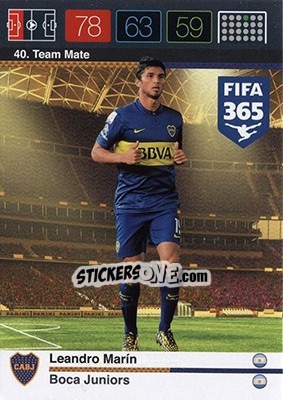 Sticker Leandro Marin - FIFA 365: 2015-2016. Adrenalyn XL - Nordic edition n. 40 - Panini
