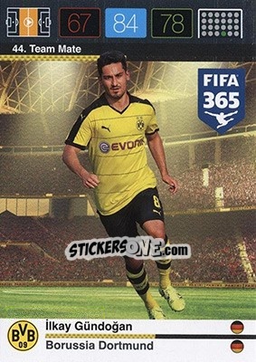 Sticker İlkay Gündoğan - FIFA 365: 2015-2016. Adrenalyn XL - Nordic edition n. 44 - Panini