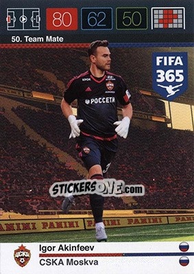 Sticker Igor Akinfeev - FIFA 365: 2015-2016. Adrenalyn XL - Nordic edition n. 50 - Panini