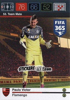 Sticker Paulo Victor - FIFA 365: 2015-2016. Adrenalyn XL - Nordic edition n. 53 - Panini