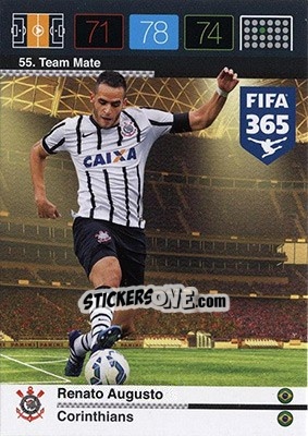 Sticker Renato Augusto - FIFA 365: 2015-2016. Adrenalyn XL - Nordic edition n. 55 - Panini