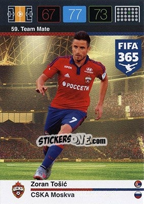 Sticker Zoran Tošic - FIFA 365: 2015-2016. Adrenalyn XL - Nordic edition n. 59 - Panini