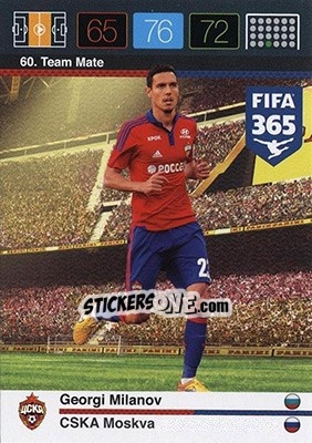 Cromo Georgi Milanov - FIFA 365: 2015-2016. Adrenalyn XL - Nordic edition n. 60 - Panini